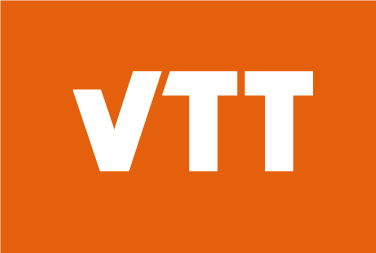 VTT:n logo oranssilla taustalla.